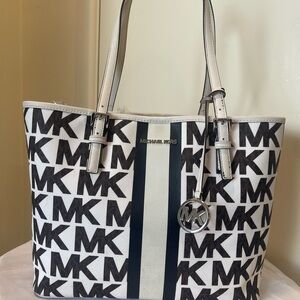 Michael Kors Black and White Tote Bag